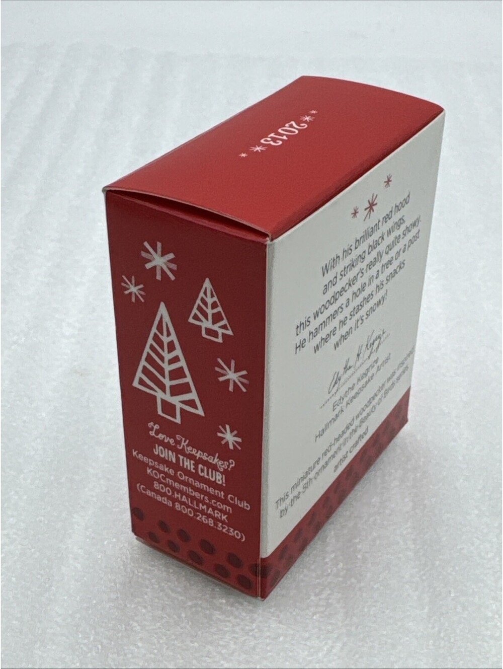 2013 Hallmark MINIATURE Red Headed Woodpecker Ornament 5th Beauty of Birds New - Picture 6 of 8